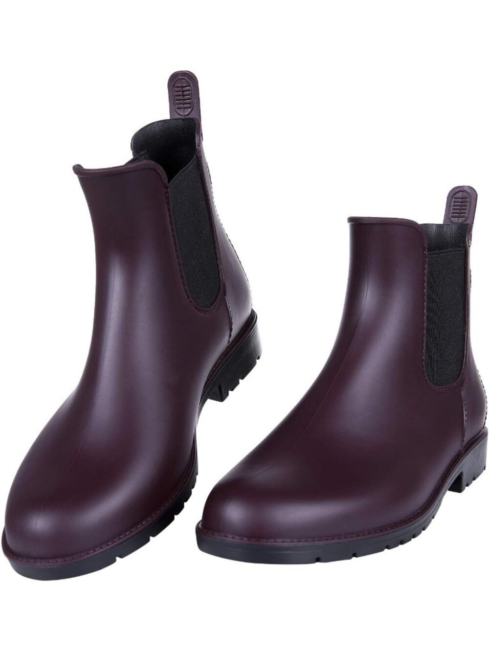 Women's Burgundy Waterproof Chelsea Stylish Matte Finish Comfort Ankle Rain Boot